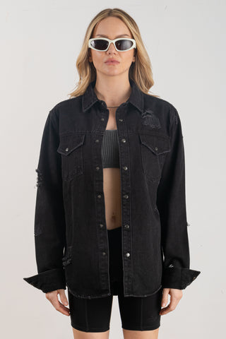 300055-SOUL WOMEN Long denim jacket