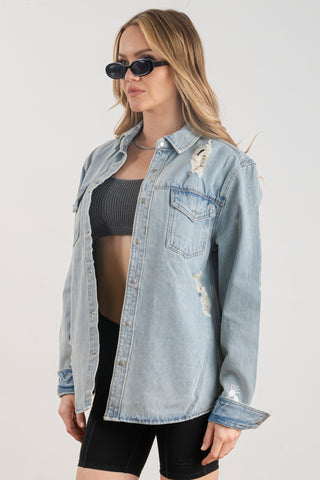 300055-SOUL WOMEN Long denim jacket