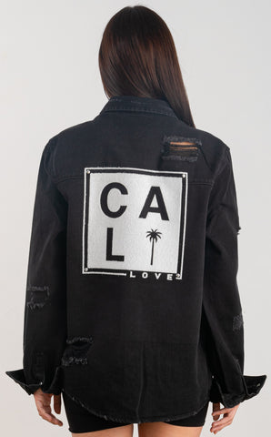 300004-CALI LOVE Denim Long Jacket