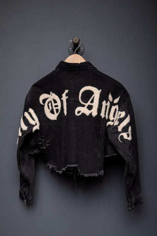 200006-CITY OF ANGELS Denim Crop Jacket